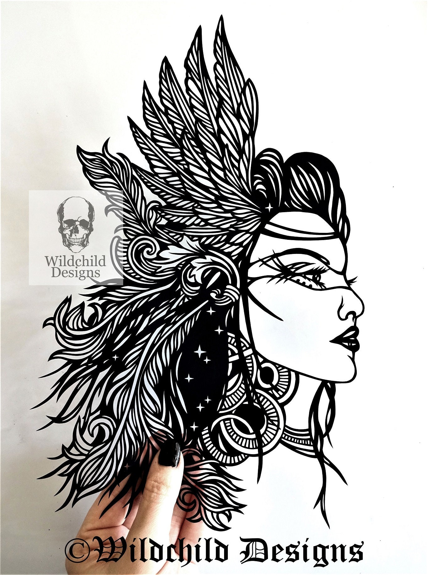 Kara Viking Warrior Goddess Papercutting Template Vinyl - Etsy