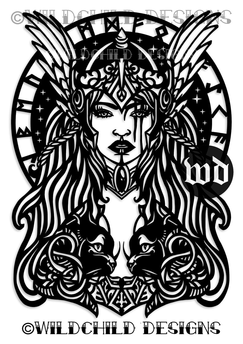 Freya Papercutting Template Vinyl Template SVG JPEG | Etsy