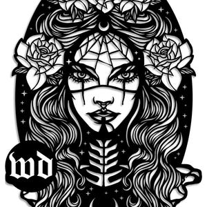 La Catrina Tag der Toten Papierschnitt Vorlage, Vinyl, SVG, JPEG, kommerzielle Nutzung, SVG-Datei für die Cricut Cameo Silhouette Schneidemaschine