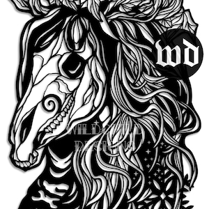 Modelo de corte de papel Ghost of Winter, vinil, SVG JPEG, uso comercial, arquivo SVG para máquina de corte Cricut Cameo Silhouette, Mari Lwyd Yule