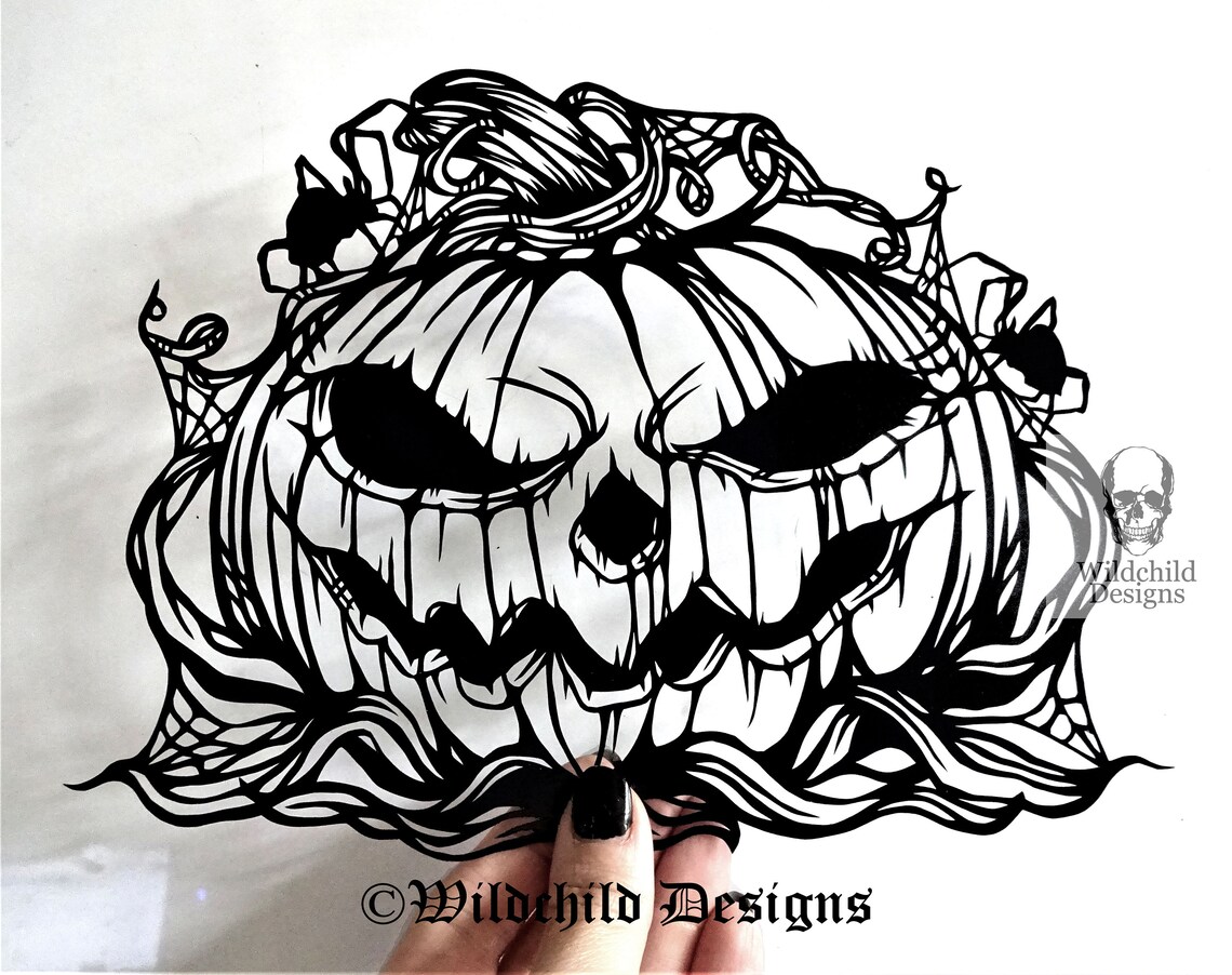 Pumpkin Paper Cutting Template Commercial Use Vinyl Etsy