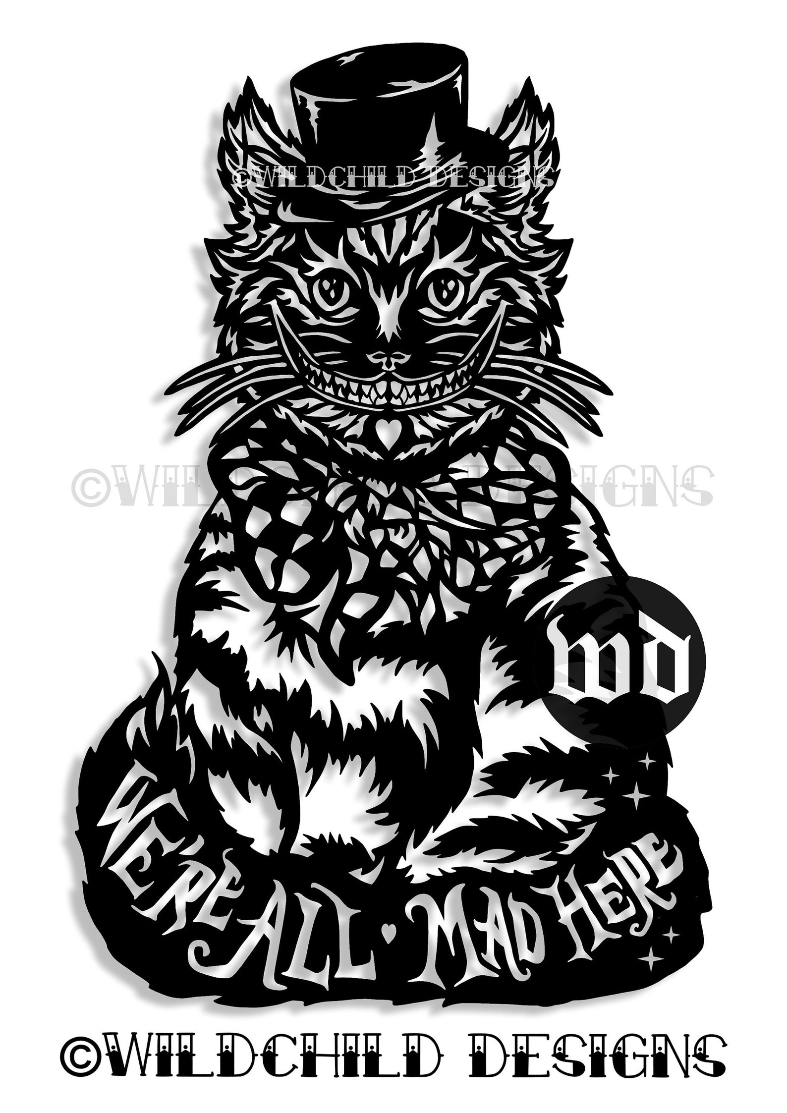 Cheshire Cat Paper Cutting Template Alice in Wonderland Paper - Etsy