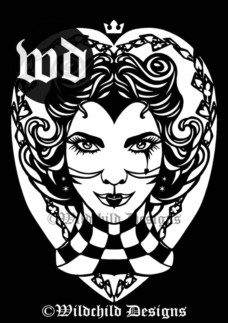 Queen of Hearts Papercutting Template Alice in Wonderland ...