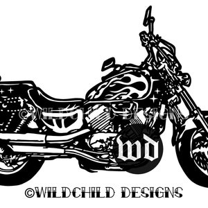 Motorbike Papercutting Template, Vinyl Template, Personal Use Template, SVG, JPEG, Motorcycle Template, Biker Template, Rocker Template