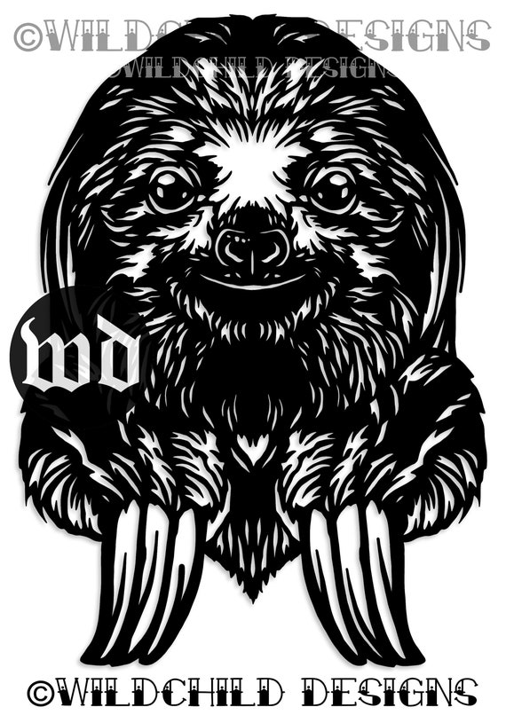Faultier Papercutting Vorlage Personlichen Gebrauch Etsy