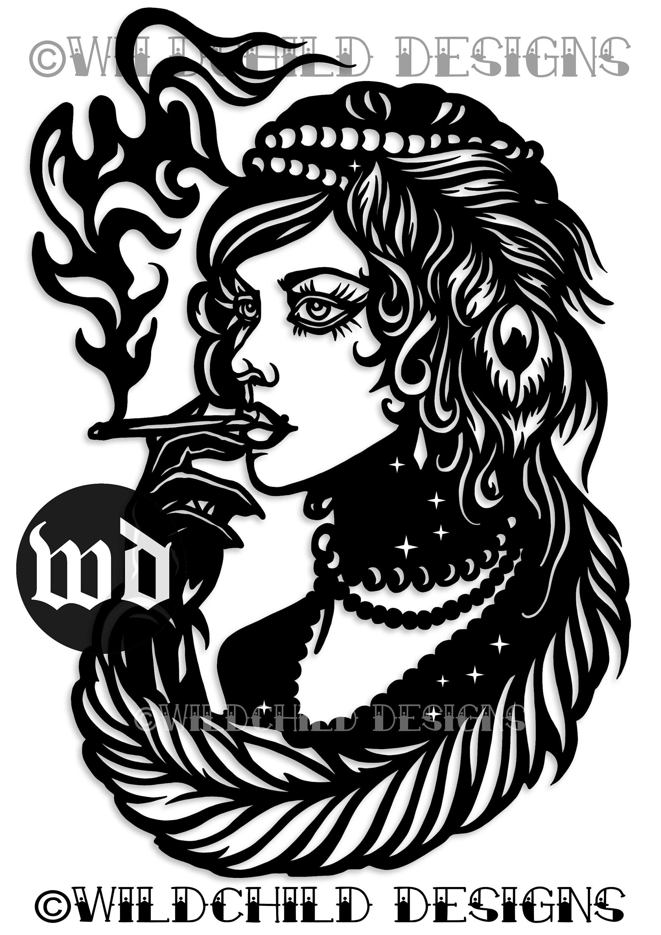 Flapper Girl Papercutting Template Vinyl Template SVG JPEG | Etsy