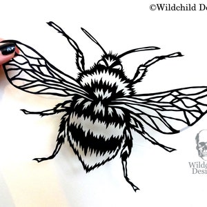 Bumble Bee Papercutting Template, Vinyl Template, SVG, JPEG, Personal Use, Wildchild Designs, Benus Bombus Template, Bumblebee Template