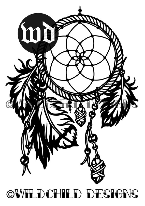 dreamcatcher 002 paper cutting template dream catcher vinyl etsy