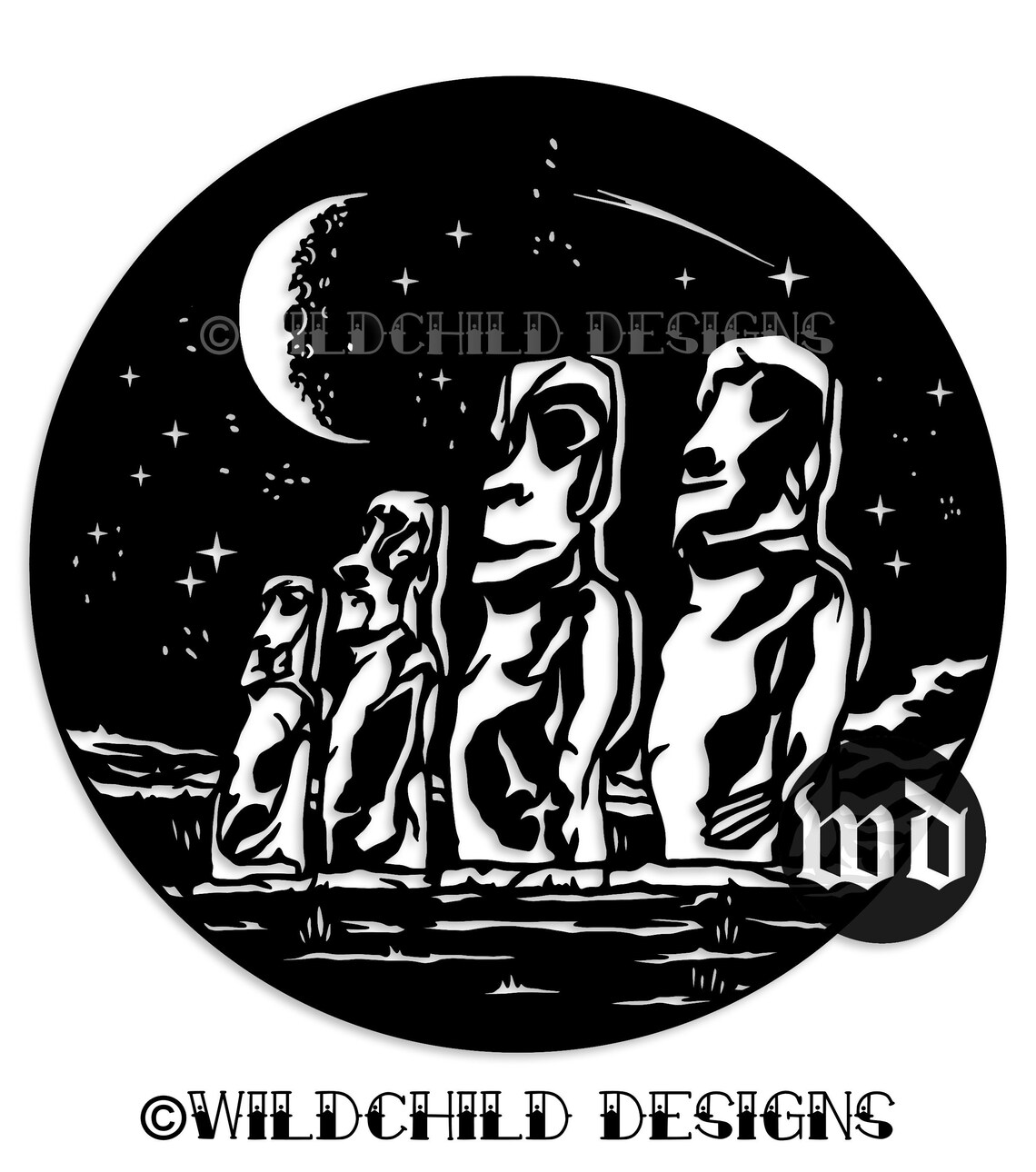 Easter Island Heads Papercutting Template Vinyl Template Etsy