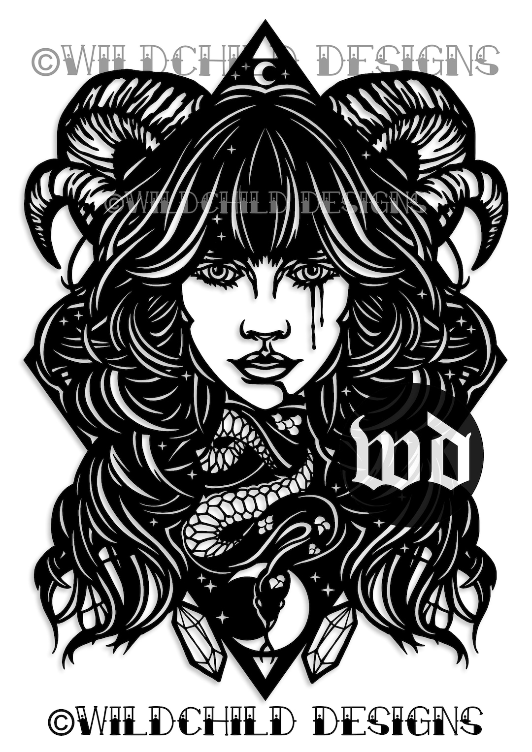 Elowen Gothic Lady Papercutting Template, Vinyl Template, SVG, JPEG Elowen Gothic Lady Papercutting Template, Vinyl Template, SVG, JPEG