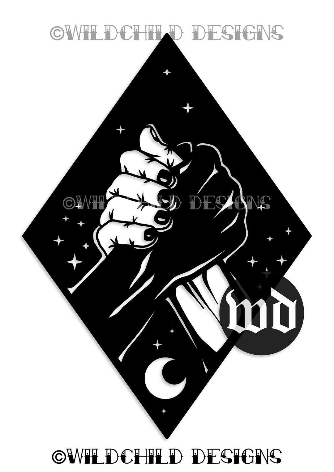 Male Grasping Hands Papercutting Template Personal Use Vinyl Etsy