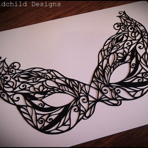 Gothic Masquerade Mask Paper Cutting Template - Etsy