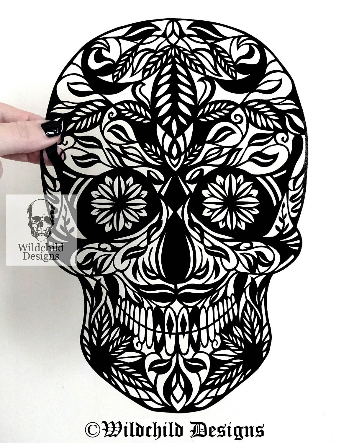 Sugar Skull 002 Paper Cutting Template Personal Use Vinyl Etsy