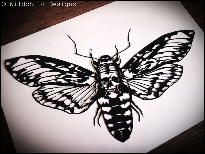 Death's Head Moth Paper Cutting Template Personal Use - Etsy