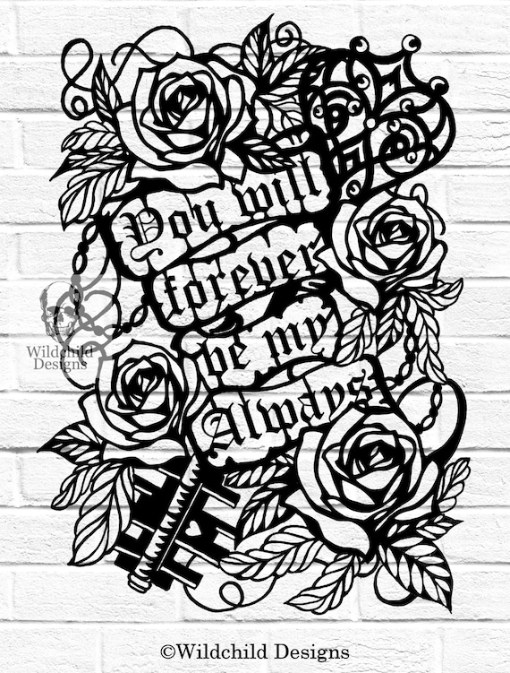 Tattoo You Will Forever Be My Always Papercutting Template - Etsy Tattoo You Will Forever Be My Always Papercutting Template - Etsy