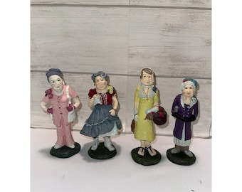 Lote de 4 estatuetas Crunkleton, Lincoln County Garden Club, Vovós Sassy, Vintage