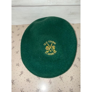 Vintage Kangol Old Platz St Andrews Wolle Baskenmütze Grün Made in England Golf Bild 1