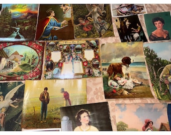 vintage antique  lithograph art prints 12 x  16 lot of (16)