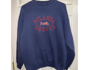 Sudadera de los Atlanta Braves con logo vintage de los 90, talla 7, peso pesado, grande.