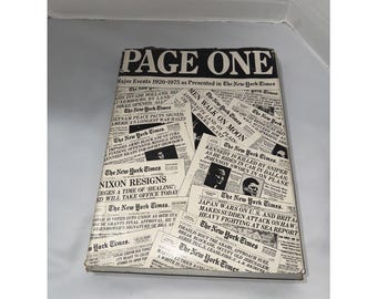 The New York Times Page one Book 1920-1975 With Pressed Flowers Inside