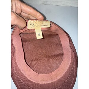 Vintage Kangol Design 504 Flat Cap Mauve Pink Made in England Mens Medium Hat image 3