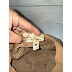 Vintage Kangol Design Beret Flat Cap Tan Camel Knit Made in England Size M image 2