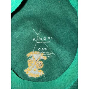 Vintage Kangol Old Platz St Andrews Wolle Baskenmütze Grün Made in England Golf Bild 3