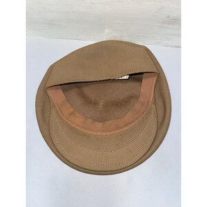 Vintage Kangol Design Beret Flat Cap Tan Camel Knit Made in England Size M image 3