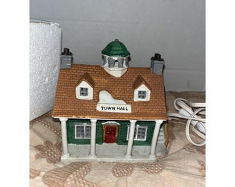 Artículos de colección vintage de Lemax Dickensvale "Ayuntamiento" de 1993, descatalogado, 35090