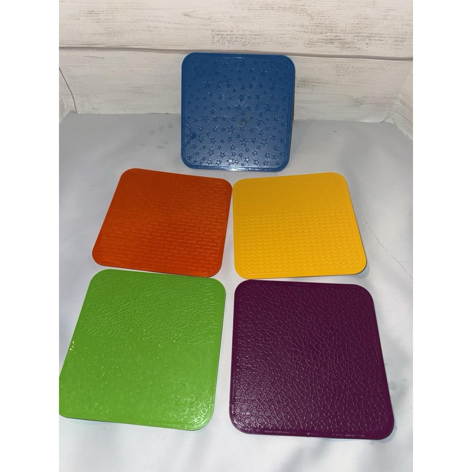 Tupperware Tuppertoys 1990 Picture Plates (5) Set/rubbing Double Sided ...