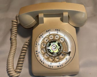 Vintage itt-draaiknop gebroken witte bureautelefoon telefoon western elektrisch niet getest