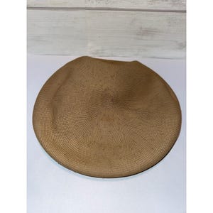 Vintage Kangol Design Beret Flat Cap Tan Camel Knit Made in England Size M image 1