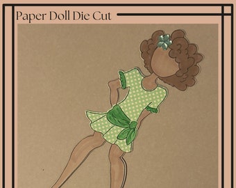 Green Godness Paper Doll Die Cut Julie Nutting inspired Chiara - scrapbooking / card maker embellishment
