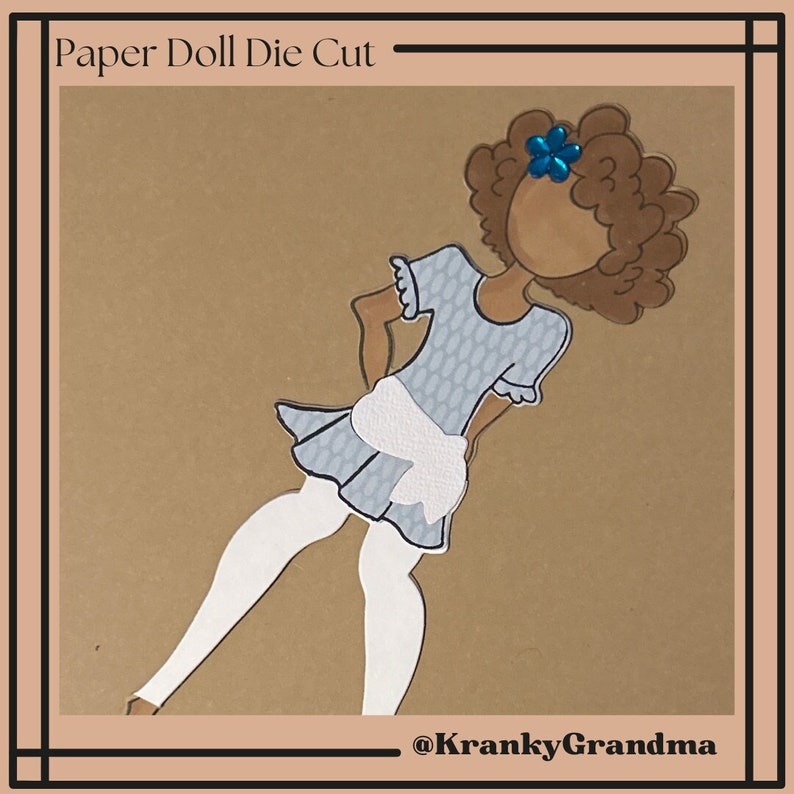 Handcrafted Paper Doll JN007 | Die Cut Journal Doll, Scrapbook Ephemera ...