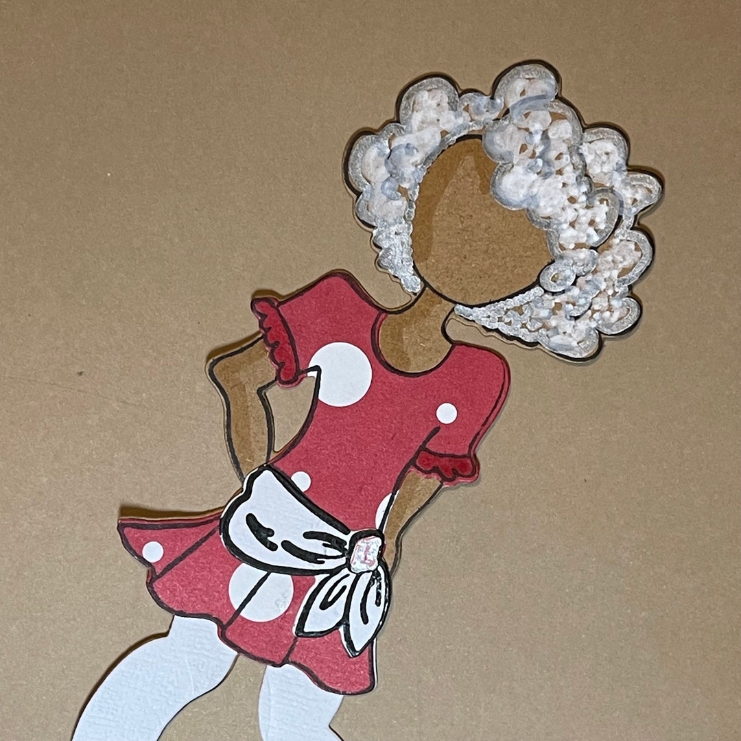 Hand-colored Julie Nutting Chiara Paper Doll Die Cut for Slimline Cards ...