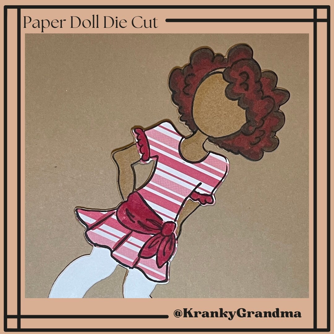 Paper Doll Die Cut Julie Nutting Chiara Slimline Card Topper Scrapbook ...