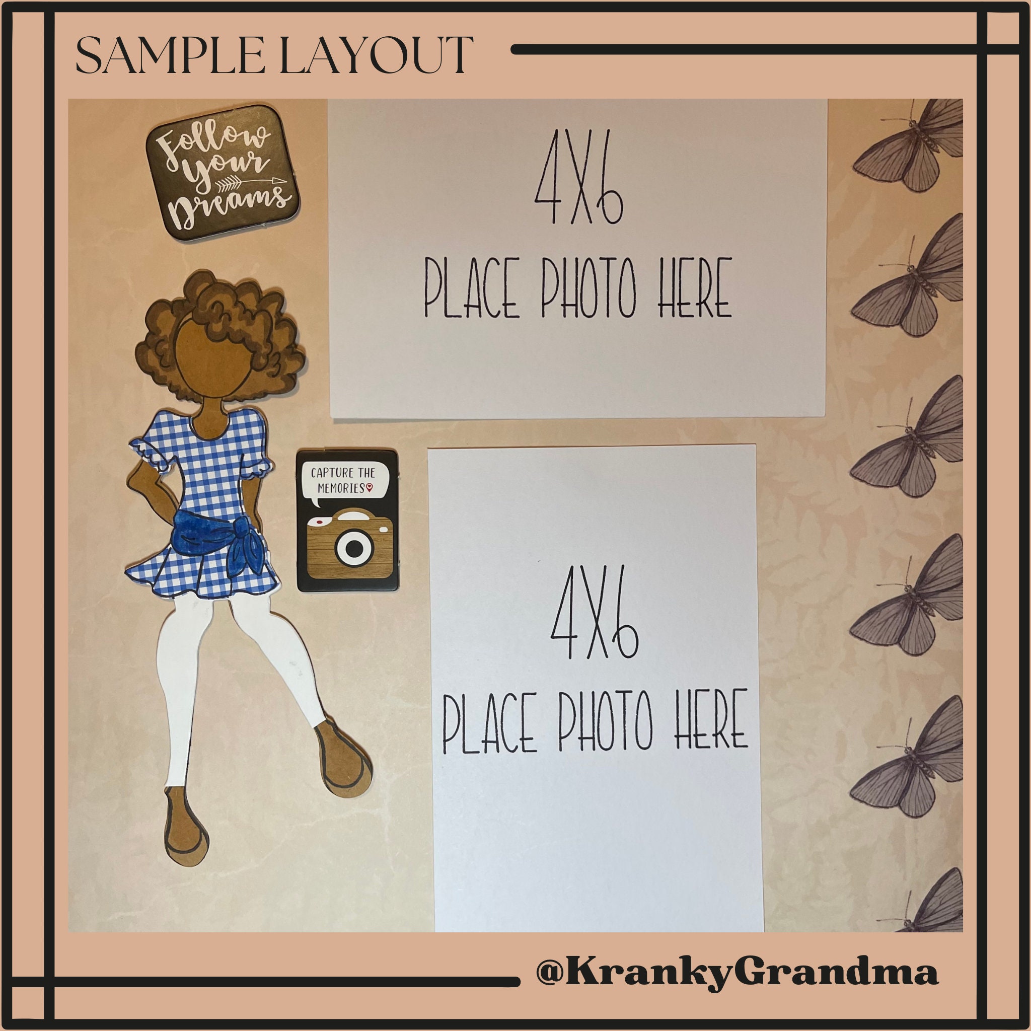 Hand-colored Julie Nutting Chiara Paper Doll Die Cut for Slimline Card ...
