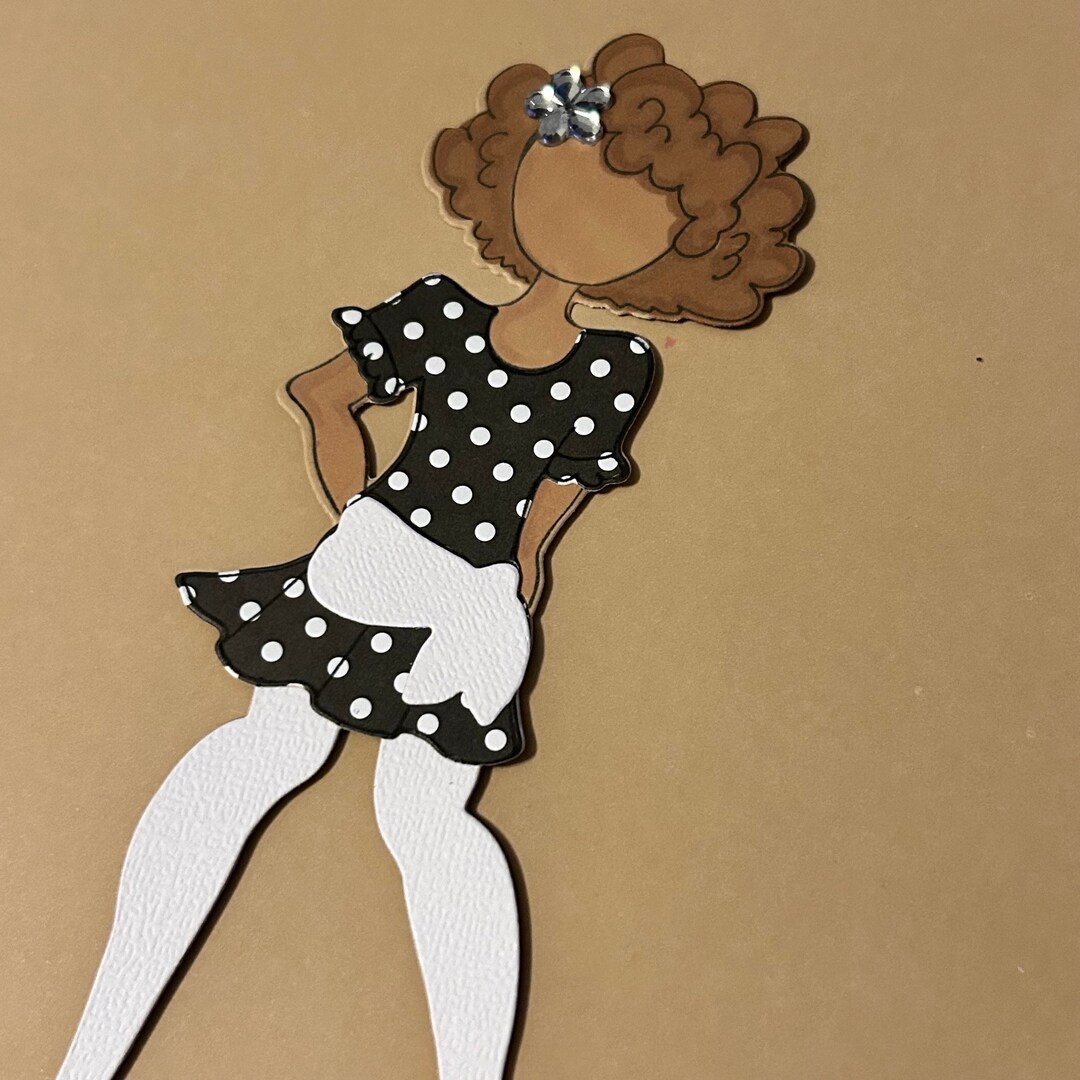 Hand-colored Julie Nutting Chiara Paper Doll Die Cut for Slimline Card ...