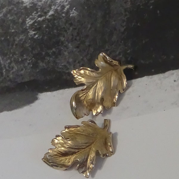 Sterling Silver Napier Leaf Earrings, Napier Gold Washed Sterling Silver Leaf Earrings, Oak Leaf Earrings, Designer Earrings, Fashion, Trend