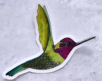 Watercolor Hummingbird Sticker