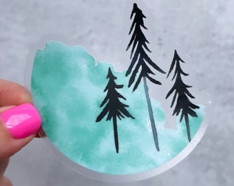 Watercolor Pines Sticker