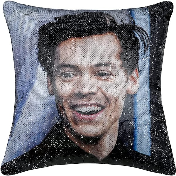 Harry Styles Two-Tone Sequin Pillow Cover - 16" x 16" - Gift - PIllow Cover - Sequin Pillow Case - Home Decor