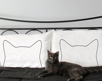 Cat Nip Premium Pillow Case Set - Pillow Two Set - Cat Print - Illustration