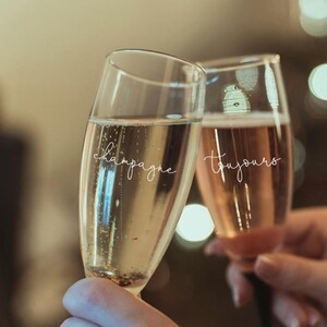 Vintage Champagne Toujours Flöte (2-seitig), Hochzeitsgeschenk, Toasting Glas, Feier Trinkgeschirr, Brautparty, Silvester