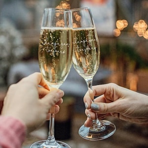 Vintage Champagne Toujours Floete, Hochzeitsgeschenk, Toastglas, Feier Trinkgeschirr, Brautparty, Silvester