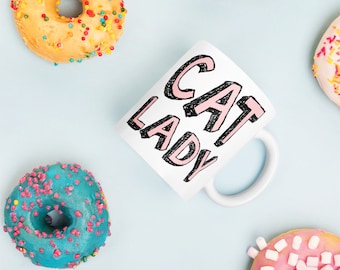 Cat Lady Mug, Crazy Cat Lady Mug, Funny Cat Mug, Cat Coffee Cup, Cat Lover Gift, Cat Gifts for Her, Ceramic Mug