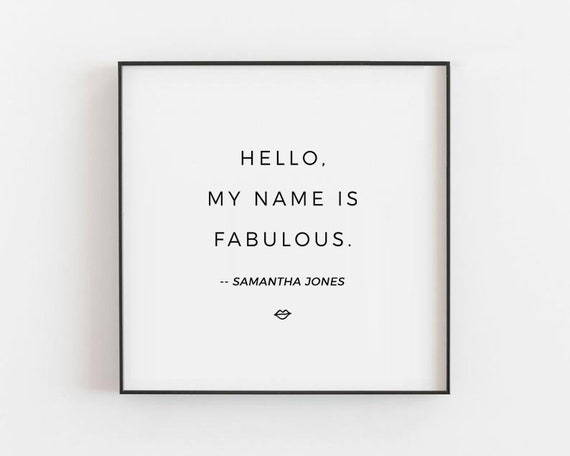 Hallo Mein Name Ist Fabelhaft Samantha Jones Sex Und Die Etsy