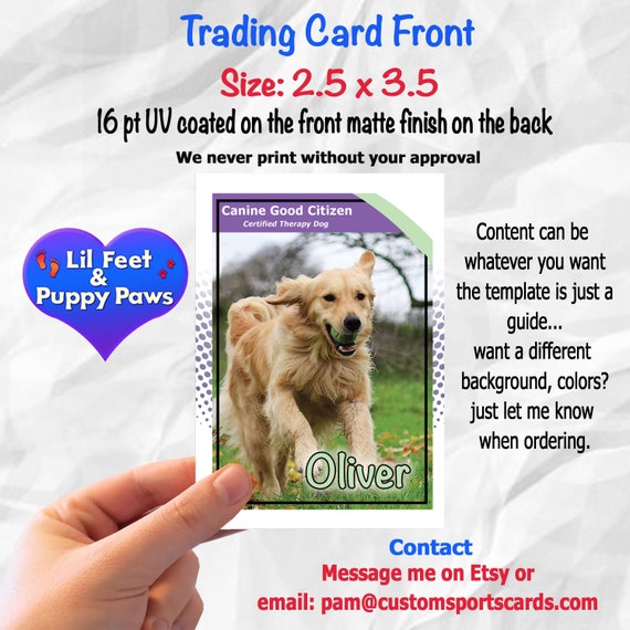 Dog Trading Cards Service Dogs Dog Cards Custom | Etsy