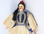 Vintage Plastic Turkish Prince Doll with Twilled Painted Face Ca. 1950 39 s Folk Art Doll