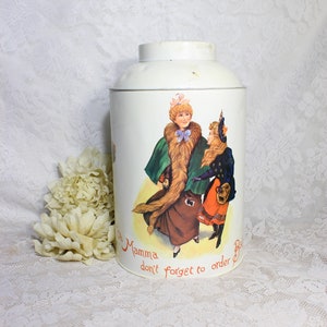 Vintage Advertisement Beef Tea Can, &quot; Oh Mamma Don&#39;t Forget To Order Bovril &quot;, Pantry Storage